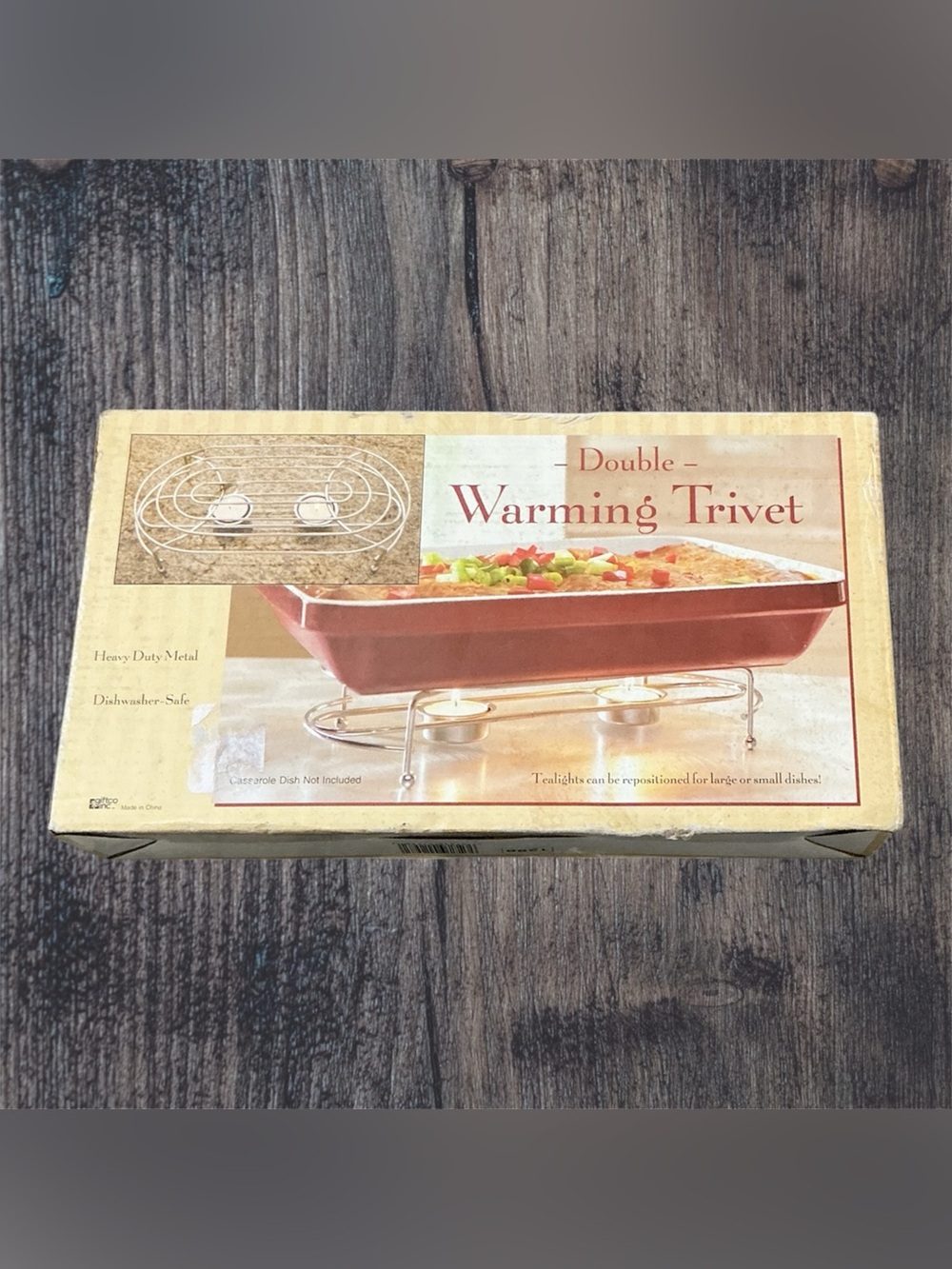 Cobble Creek Double Warming Trivet Heavy Duty Metal Chrome Casserole Stand NIB